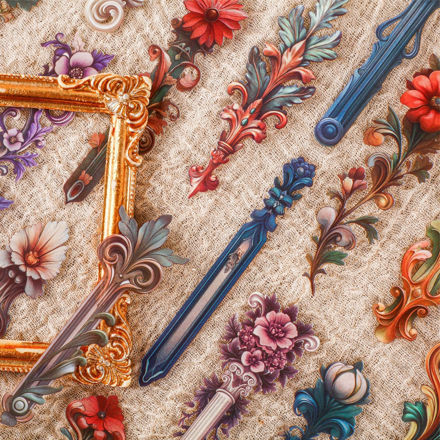 0530 Flourishing flowers PET Sticker -16cs each pack