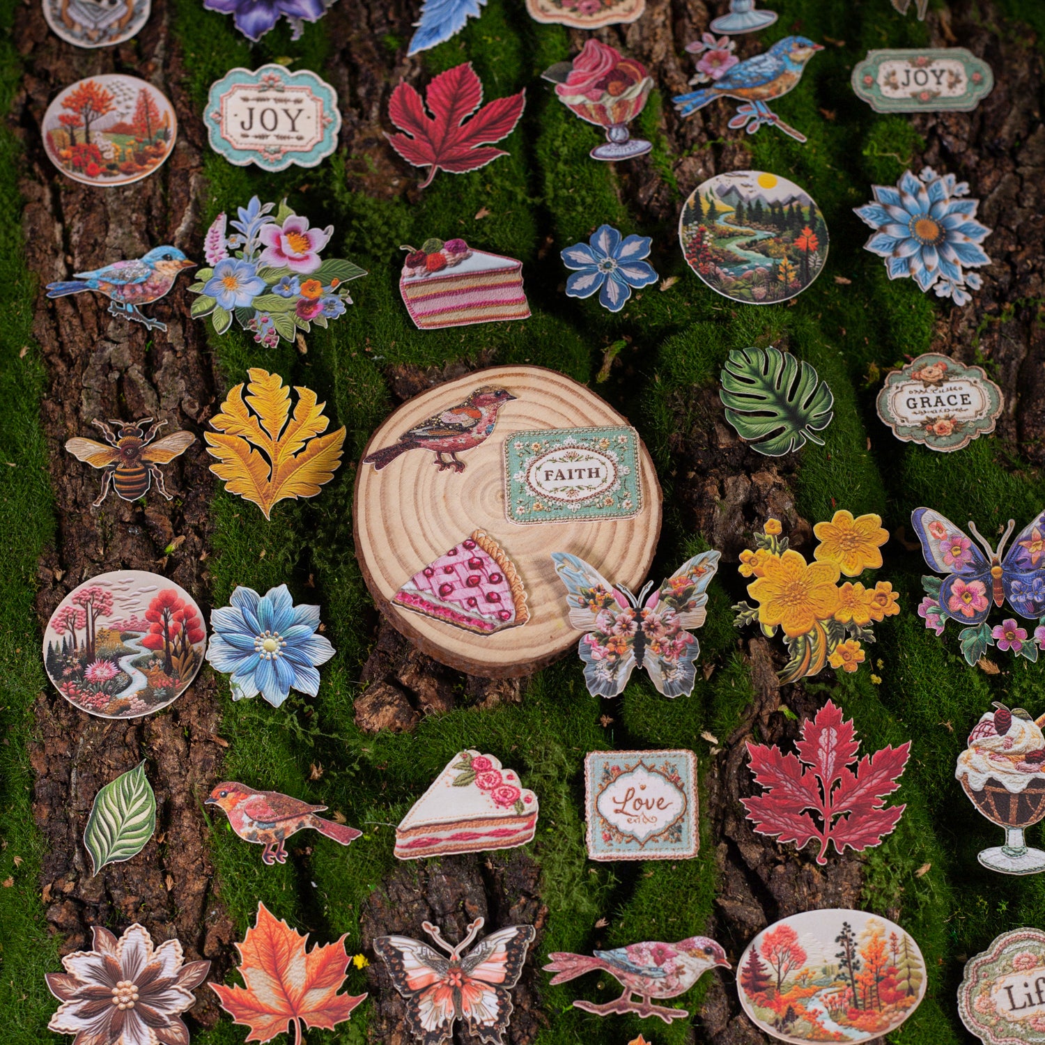 0811 Embroidered patches cardstock Sticker -20Pcs each pack