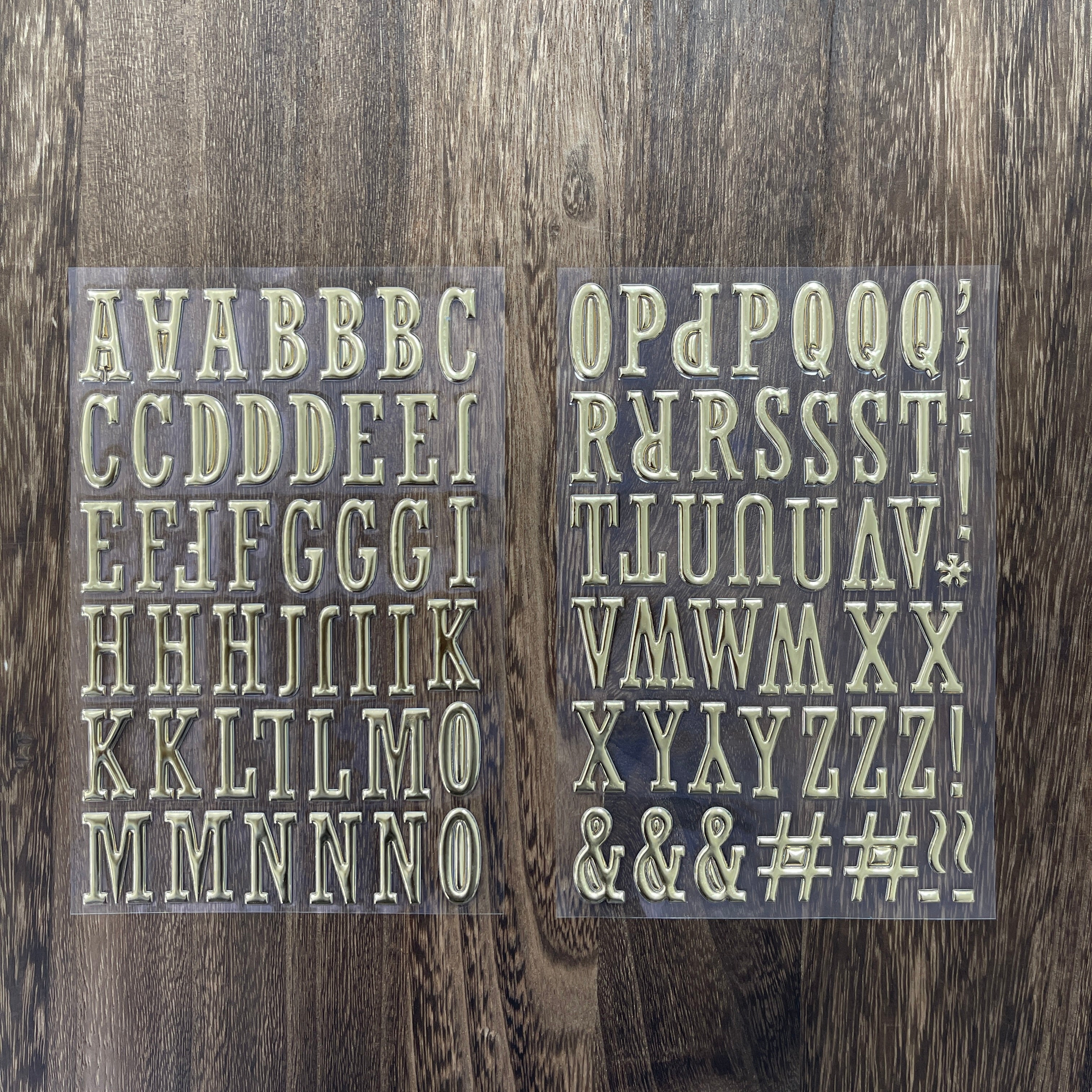 3D golden foam letter stickers 2pcs 1pack