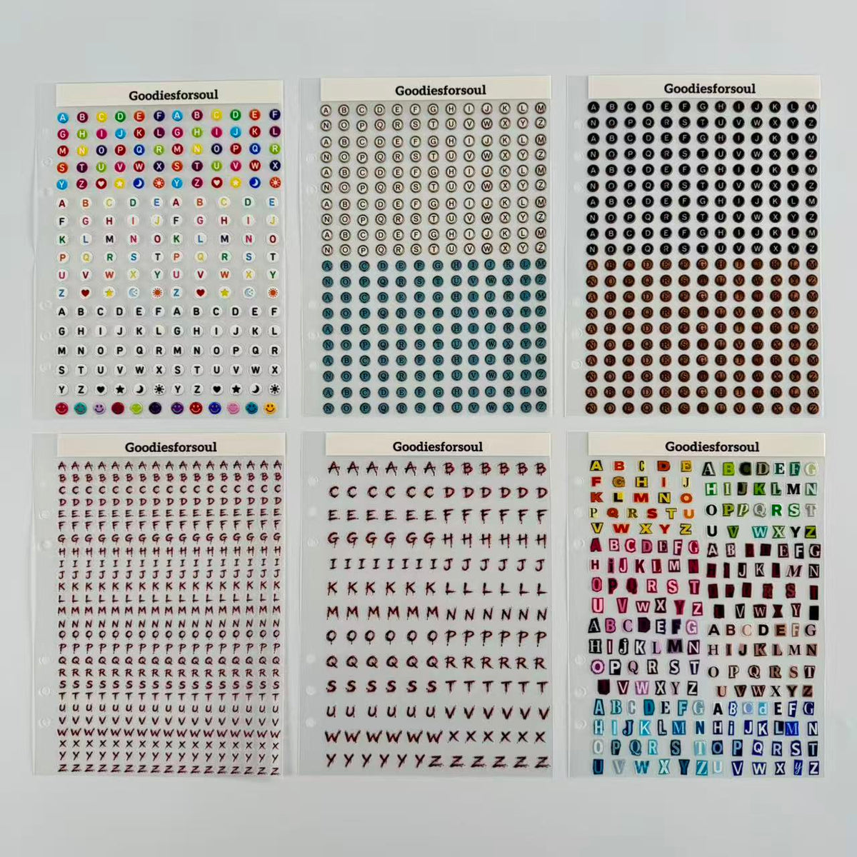 "Spread Love" Alphabet Sticker Bundle – Includes A5 Zipper Binder & 6 Styles Alphabet Sticker Sheets for Journaling & Scrapbooking