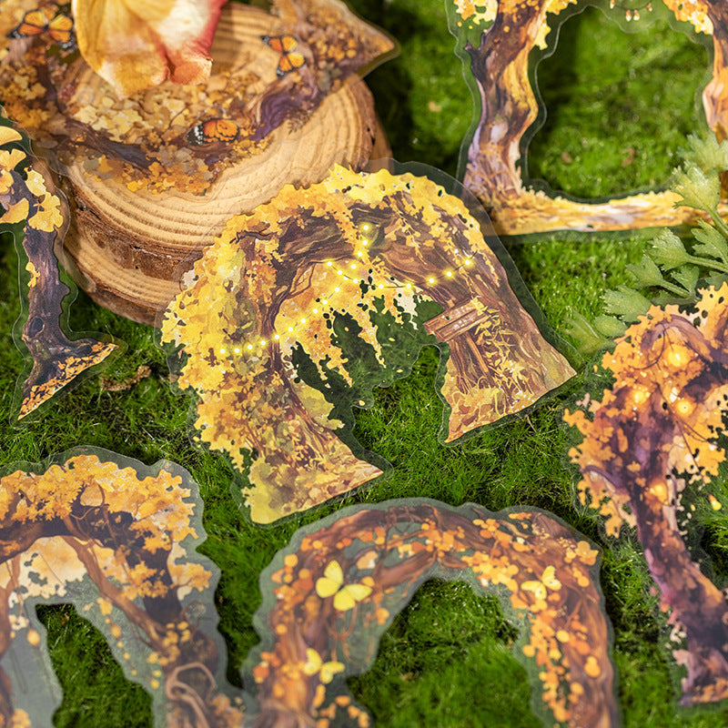 0506 Flower Tree PET Stickers -10Pcs each pack