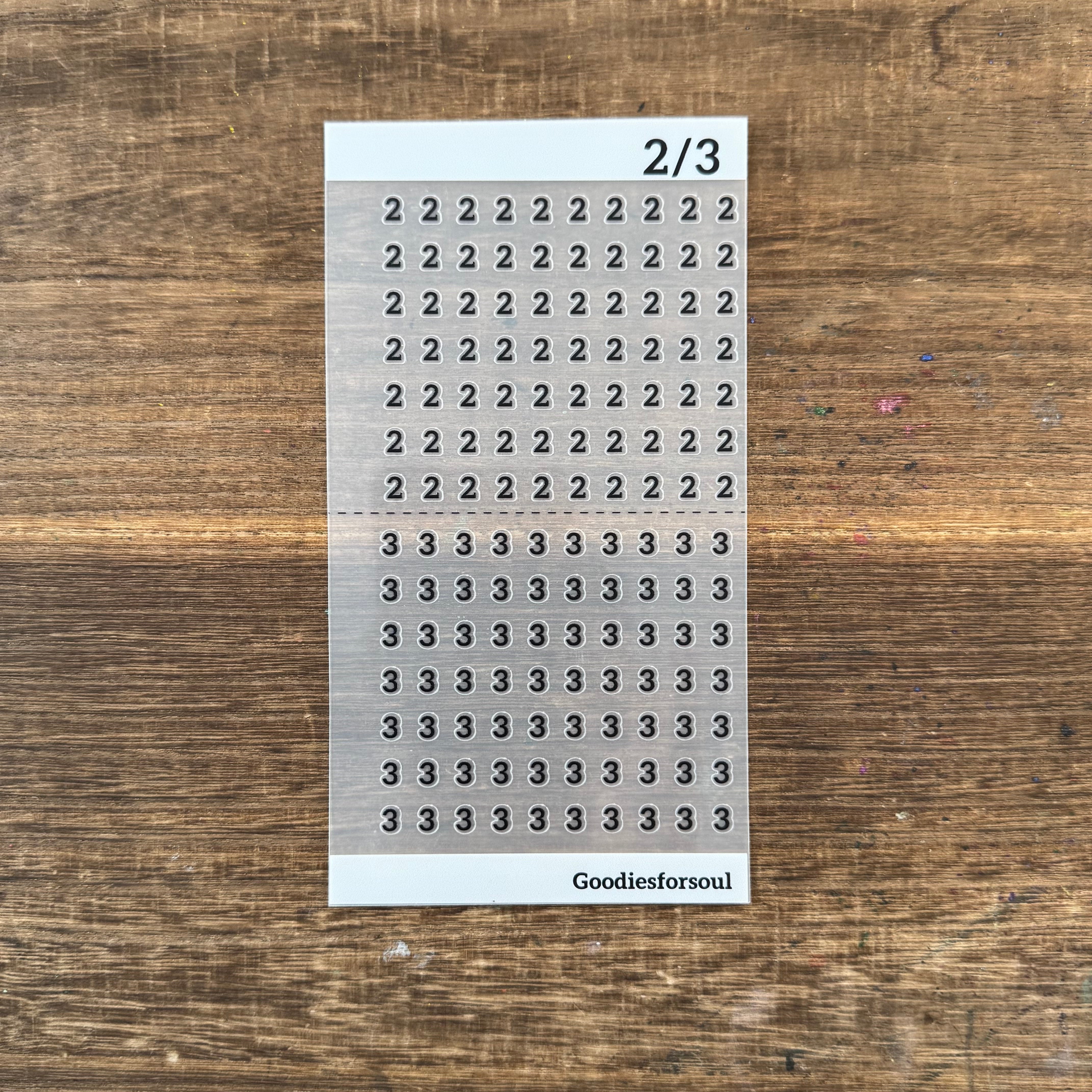 Number PET sticker *can be stored in A6 binder