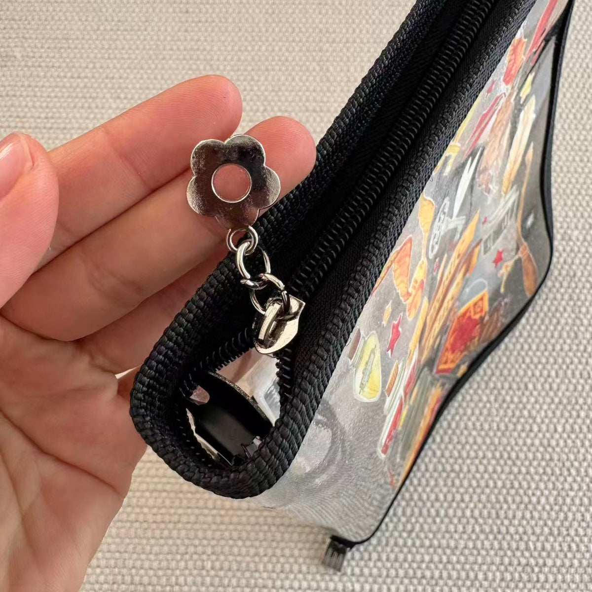 Zipper charm close-up