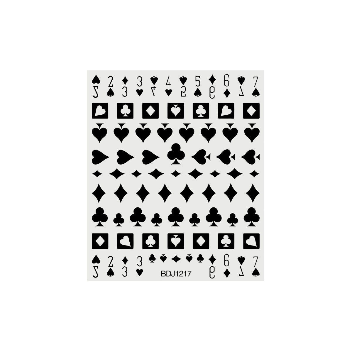 M277- Poker Embossed Mini sticker 1 Pcs
