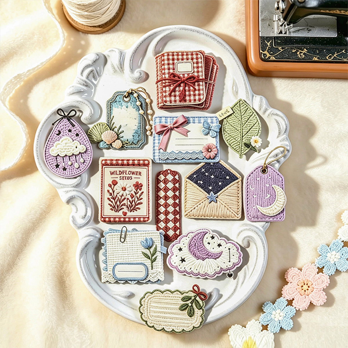 Stickers on tray