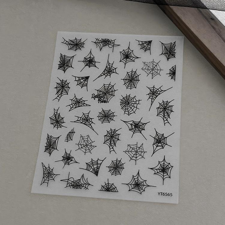 M266- Spider web Embossed Mini sticker 1 Pcs