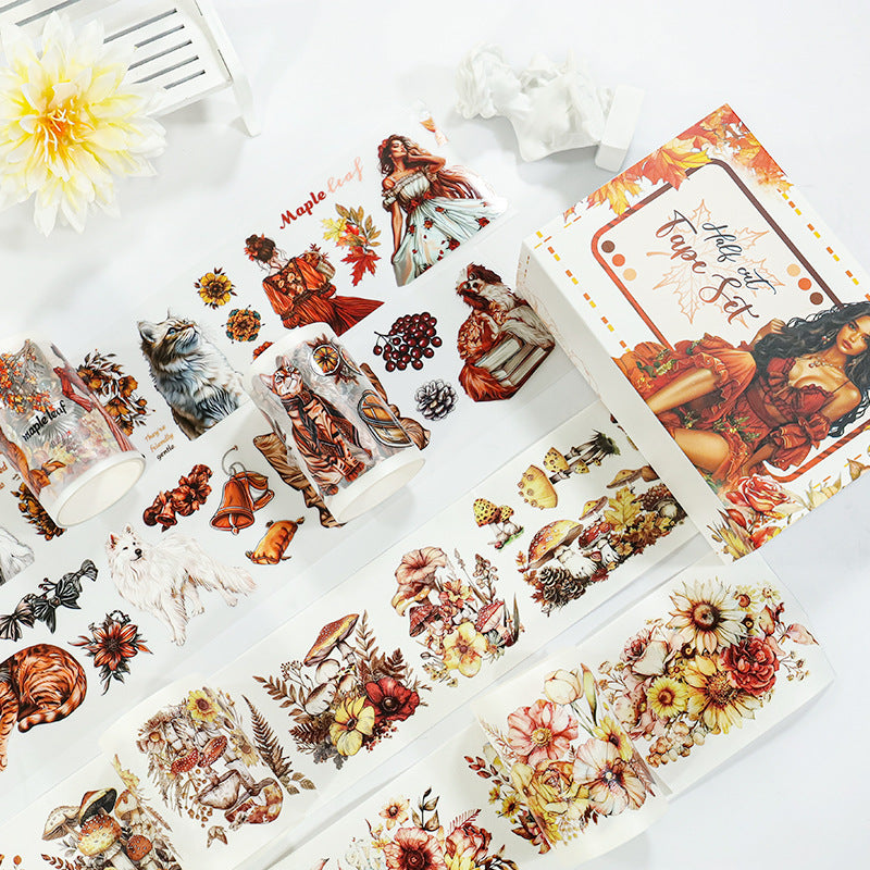 T-123- Orange Maple Autumn Tape Set *pre-cut