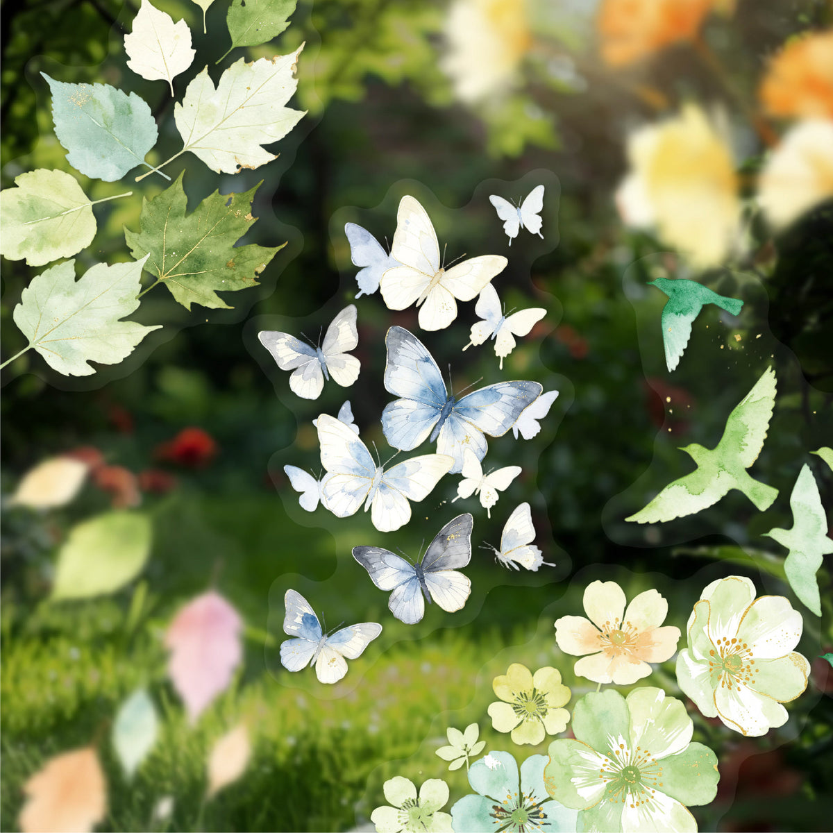 Butterflies on leaves