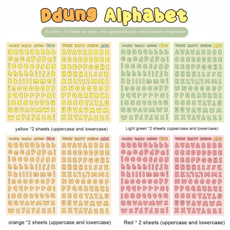 260120 English letters sticker -8Pcs each pack