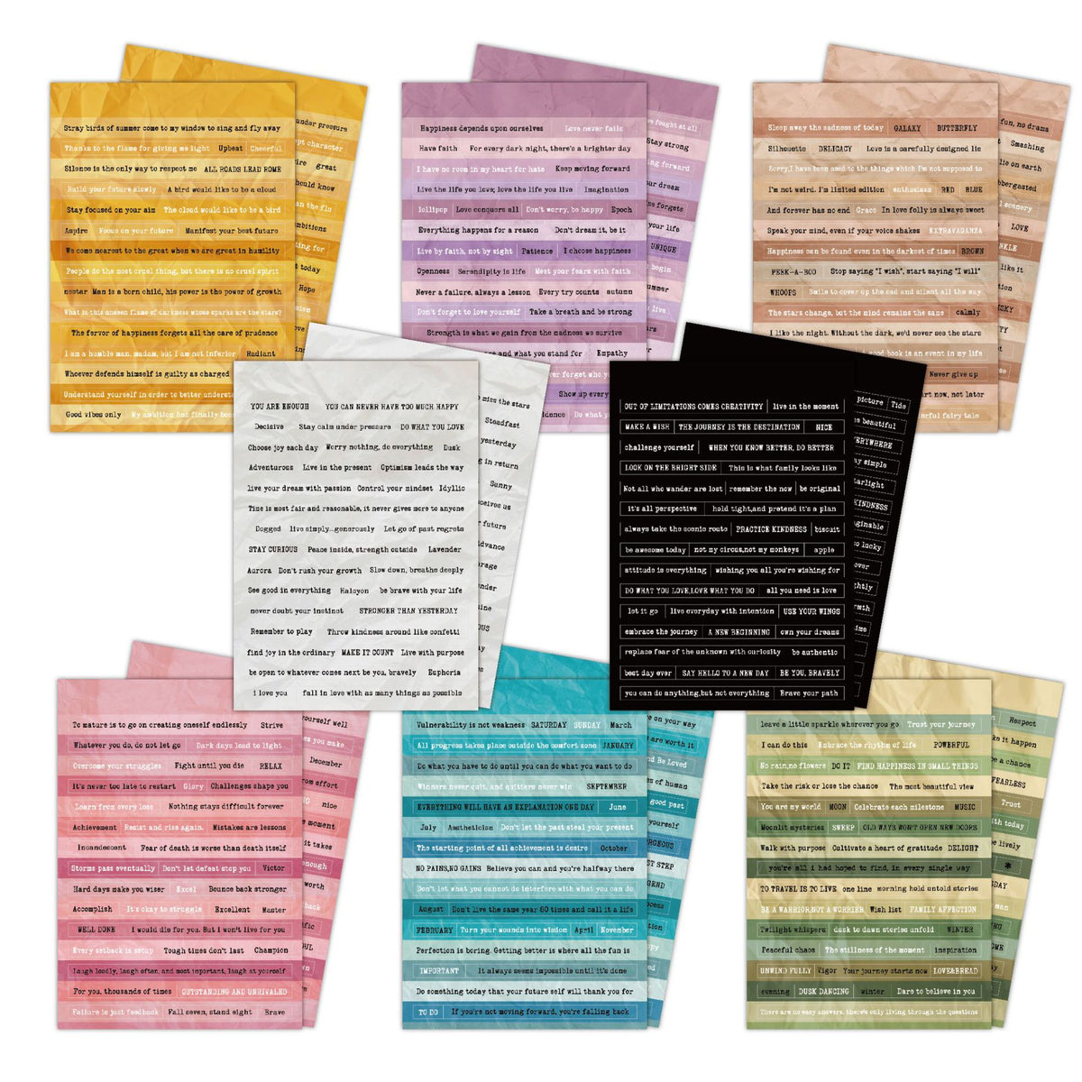 Vintage quote sticker sheets