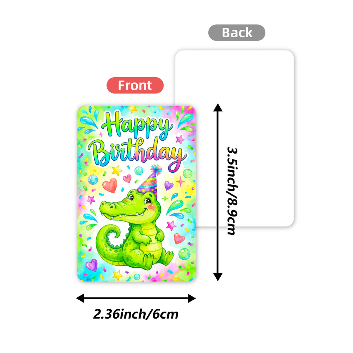 Happy Birthday Animal card front and back