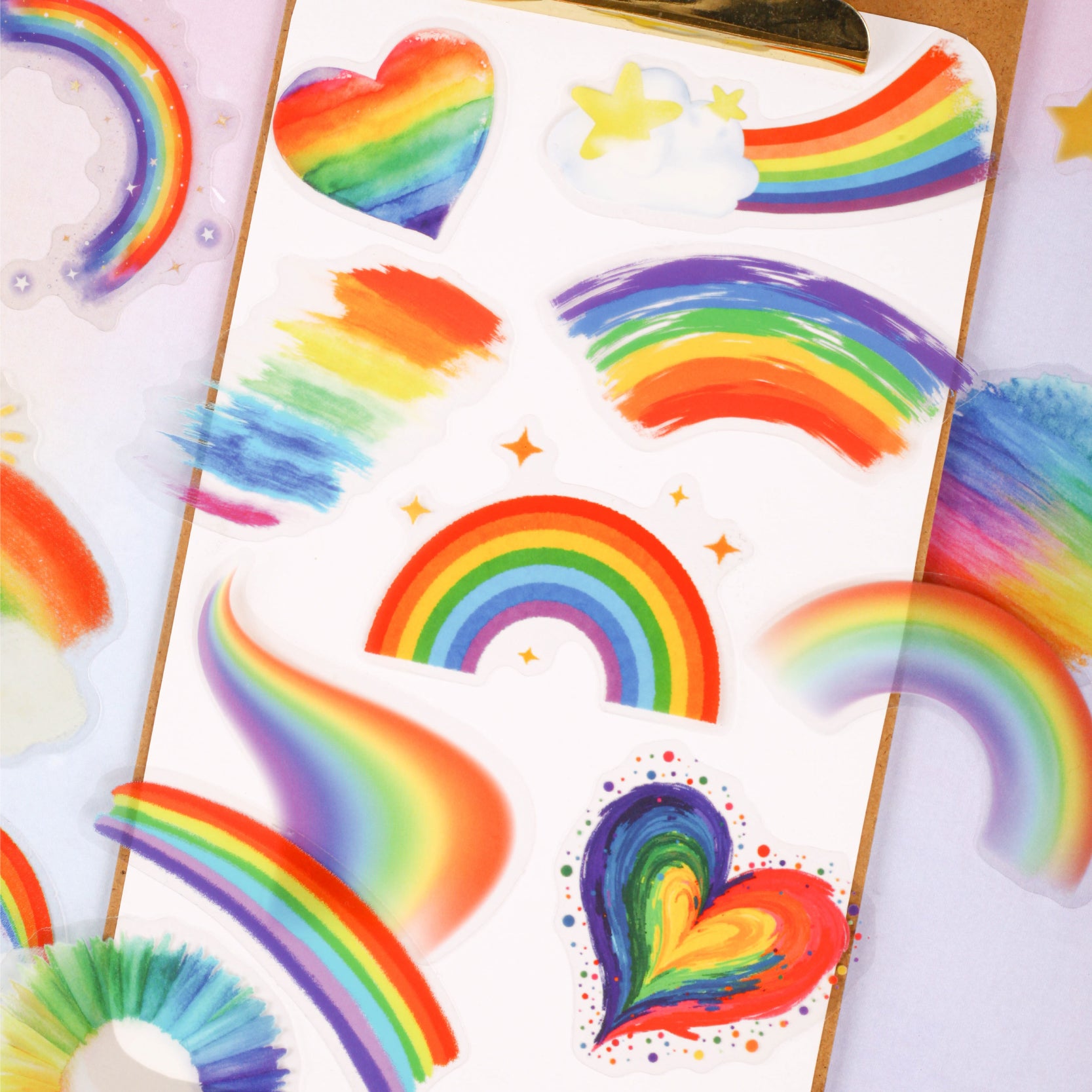 Rainbow PET sticker -16Pcs each pack