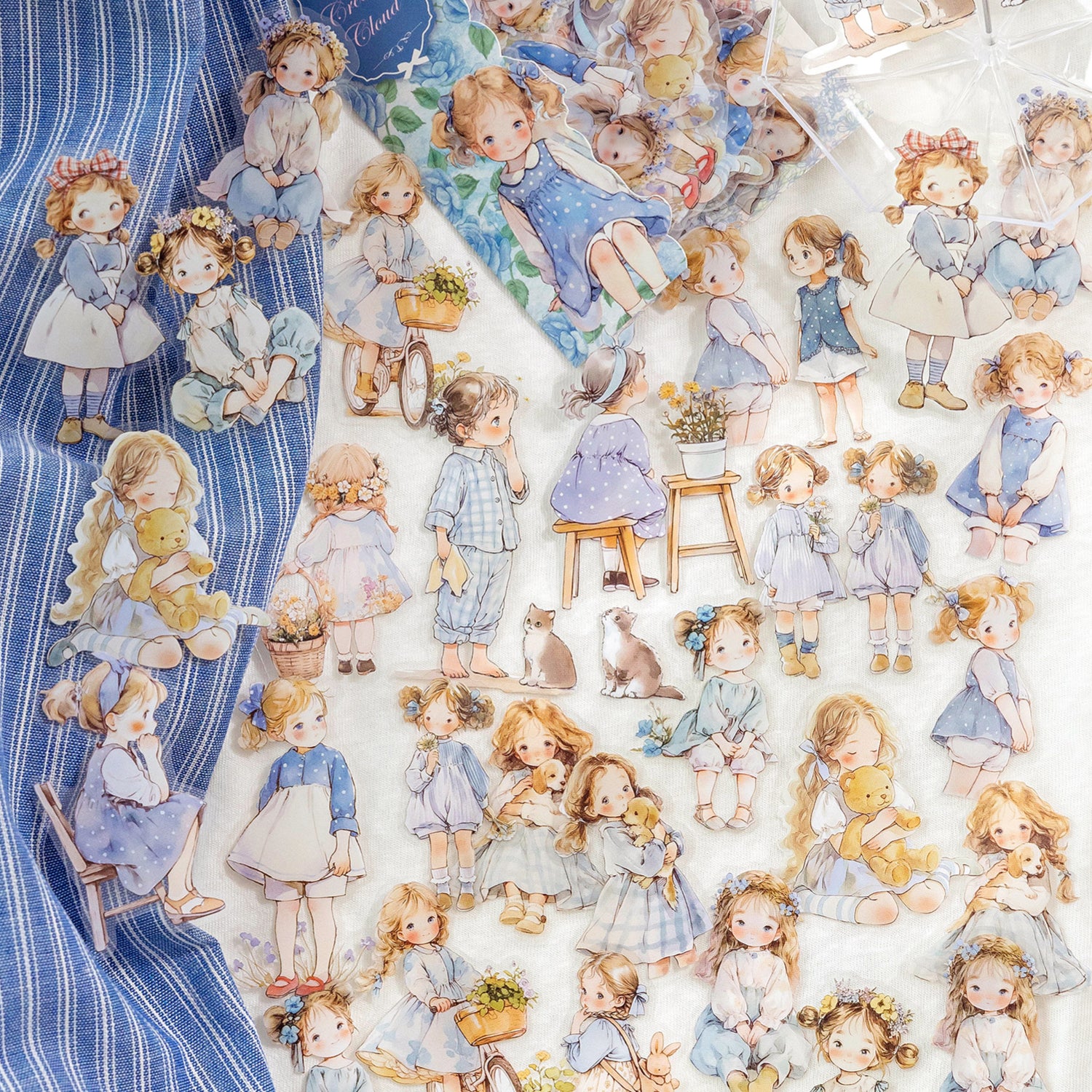 0626 Little girl PET Sticker -40Pcs each pack