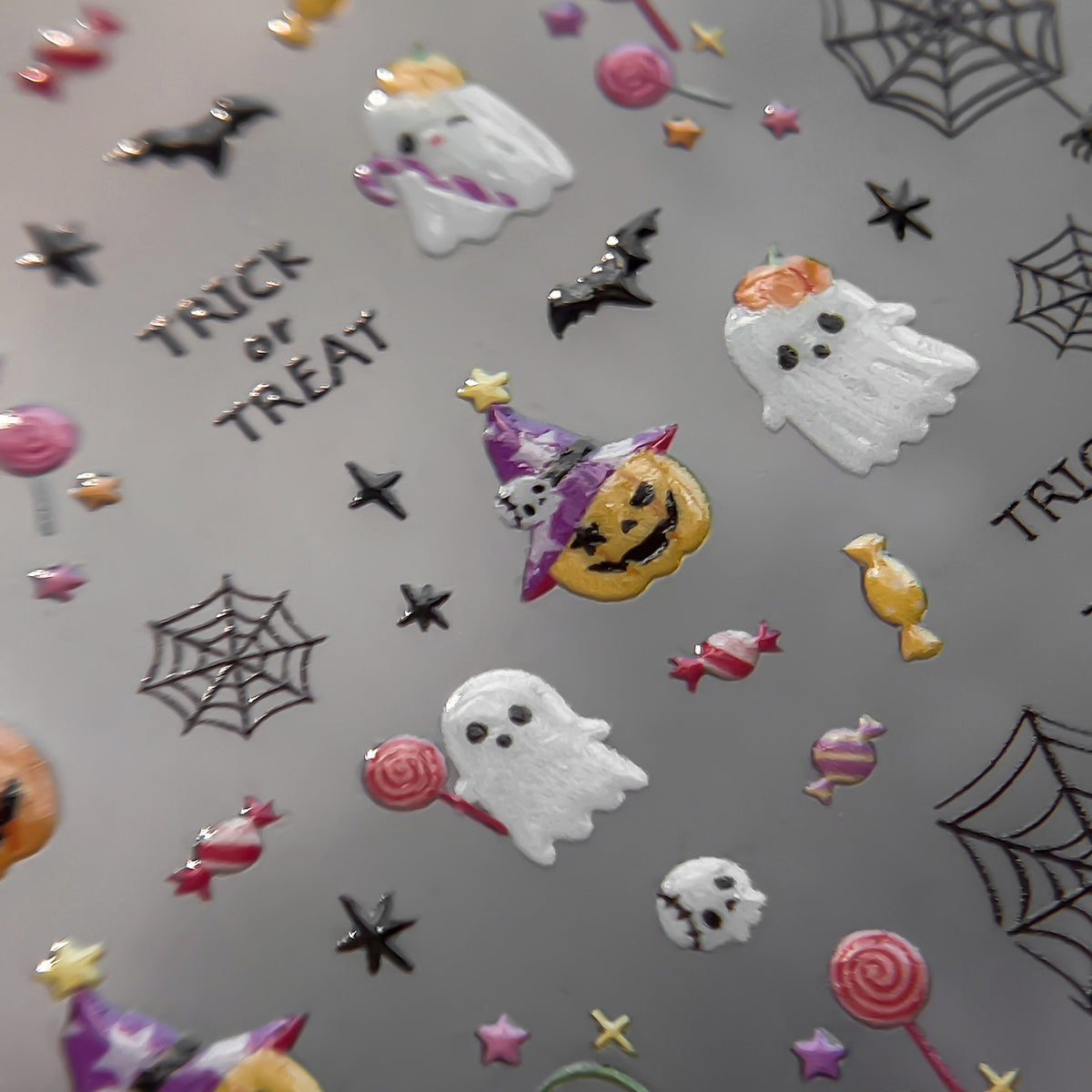 M337- Halloween Ghost Pumpkin Embossed Mini sticker 1 Pcs
