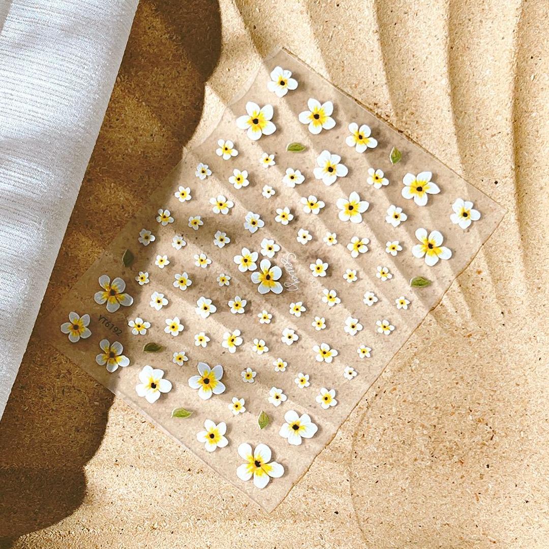 0824 M196- Flower Embossed Mini sticker 1 Pcs
