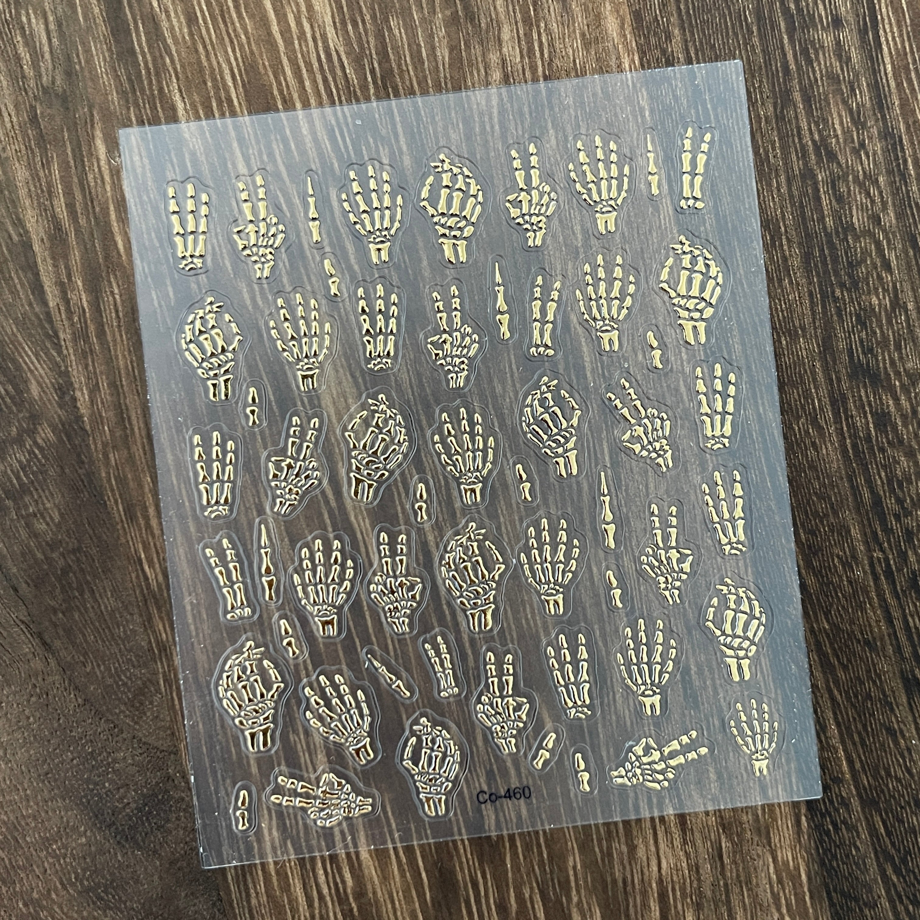 1011 M238- Hand bones Embossed Mini sticker 1 Pcs