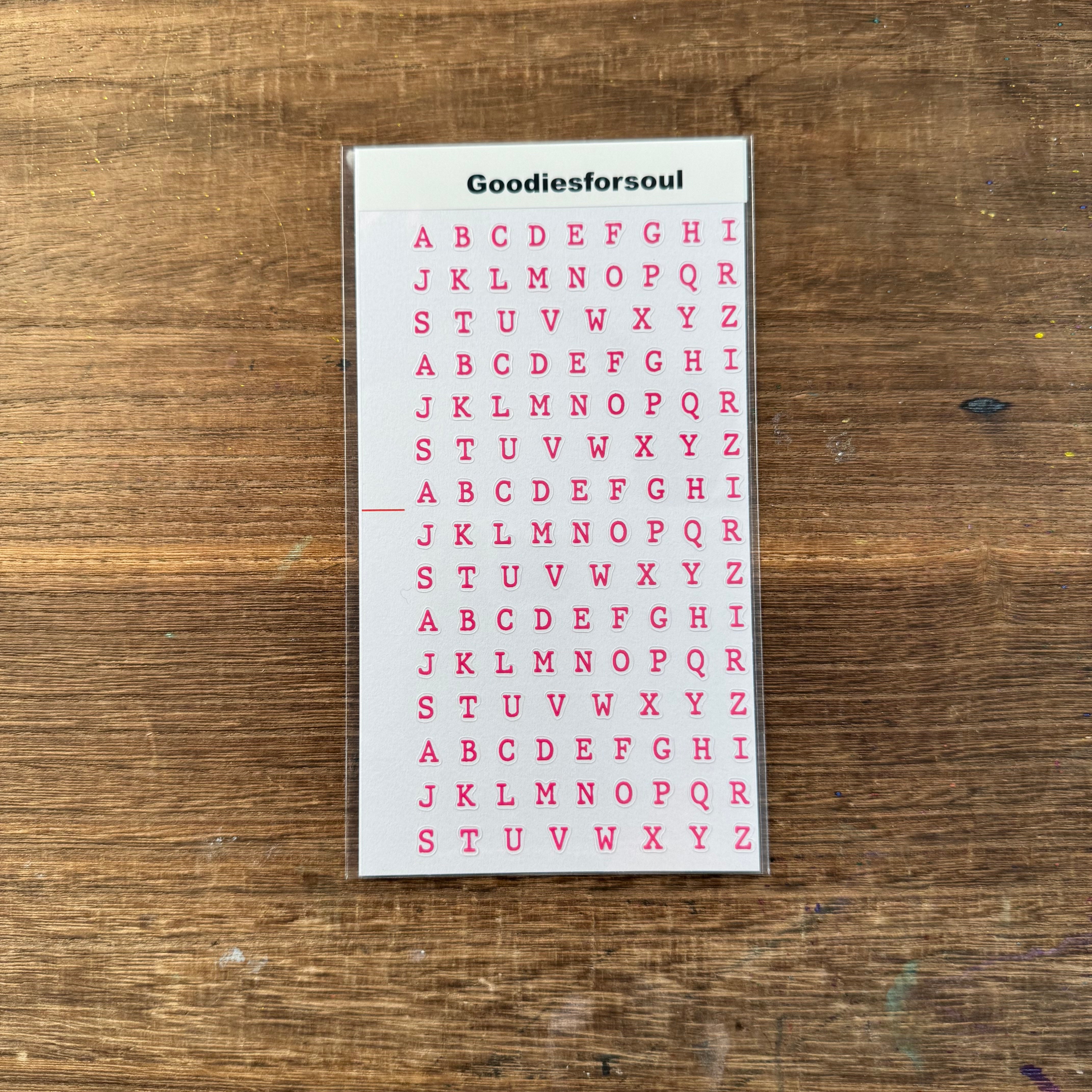 Flat Letter stickers *can be stored in A6 binder