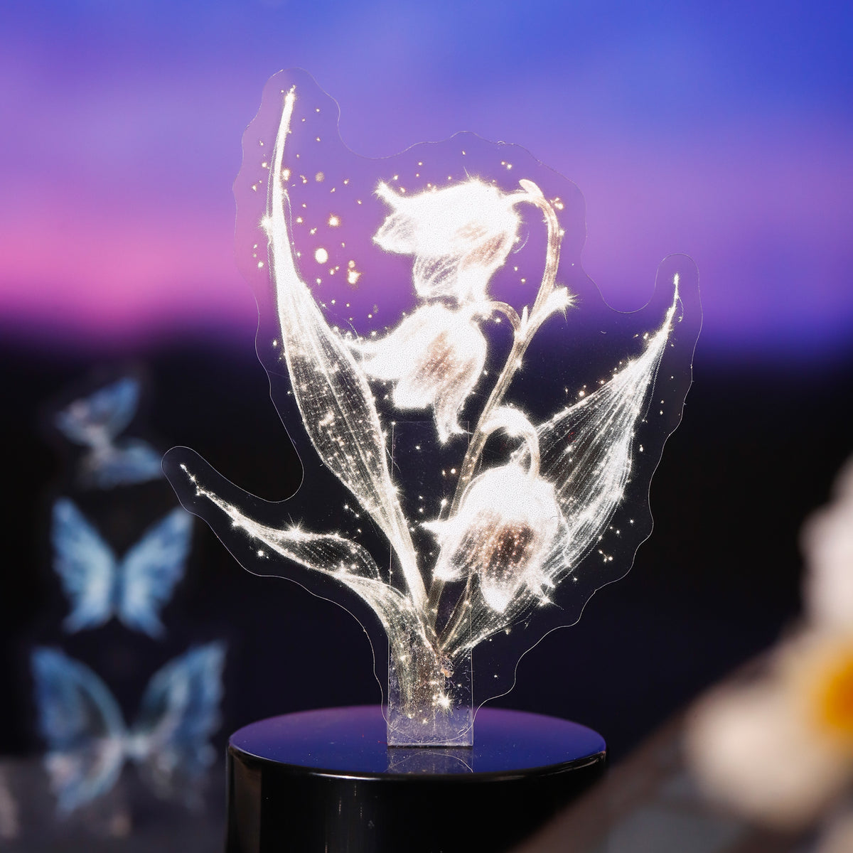 Glowing flower sticker