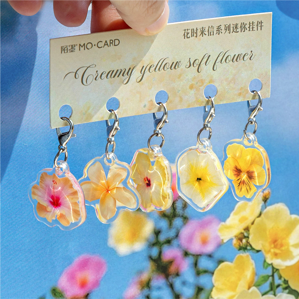 Yellow flower pendants