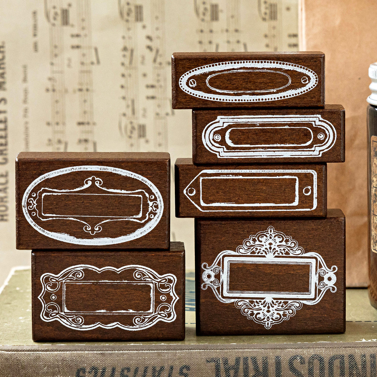 Stamps stacked