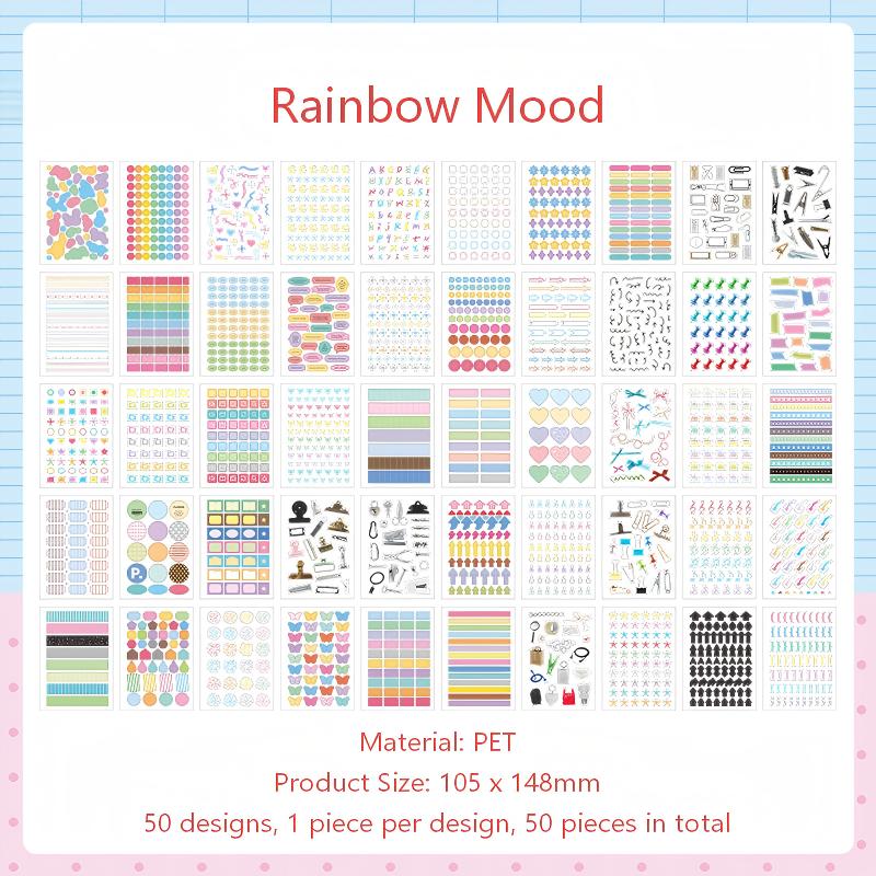 Decorative Basics PET Sticker Book -50Pcs each pack