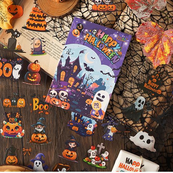 0808 Halloween Castle PET Sticker Book -20Pcs each pack