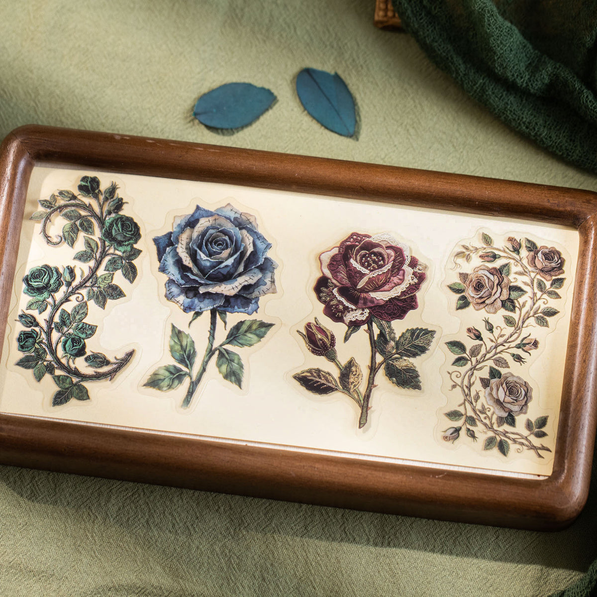 Roses in tray