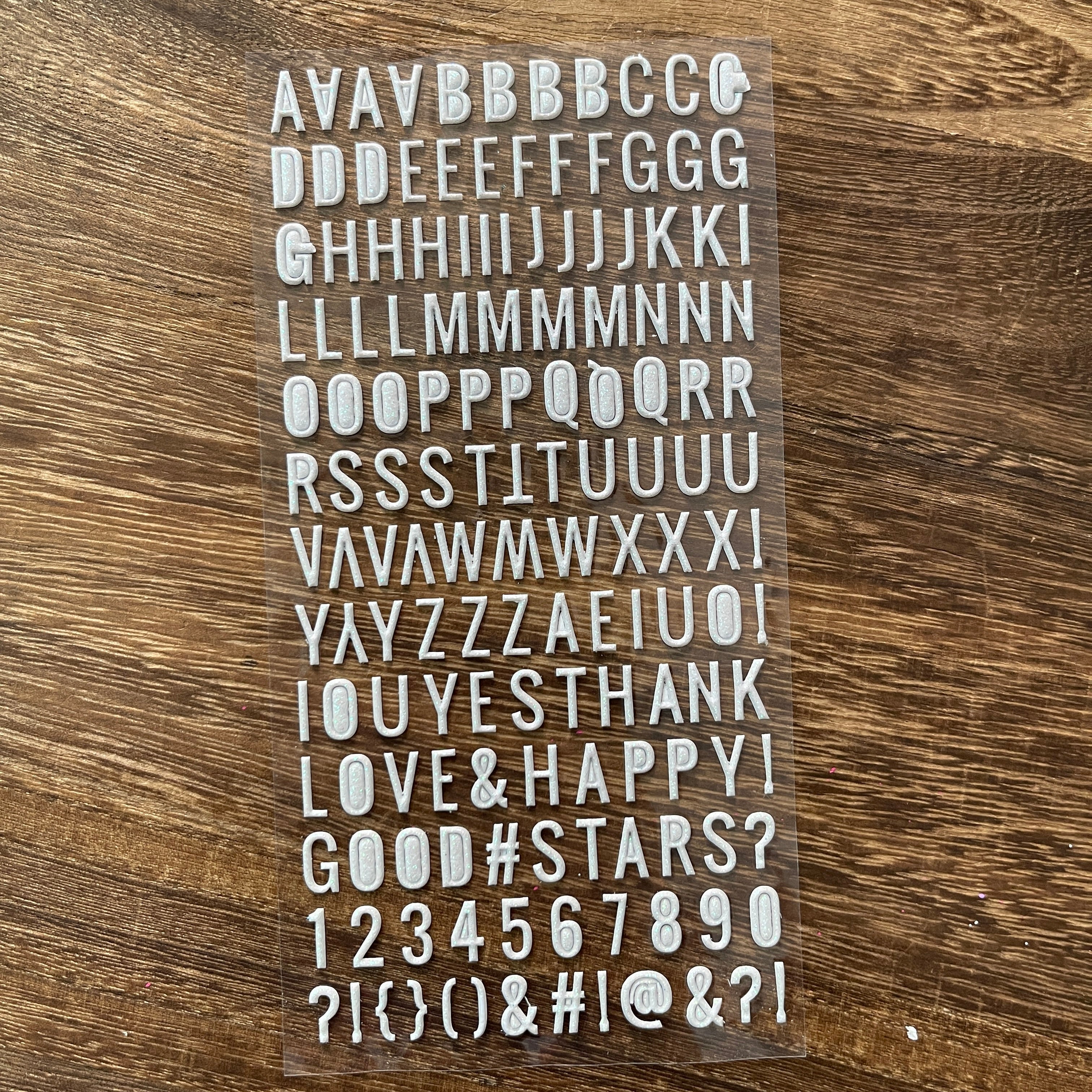 Fine glitter letters sticker -1Pcs each pack