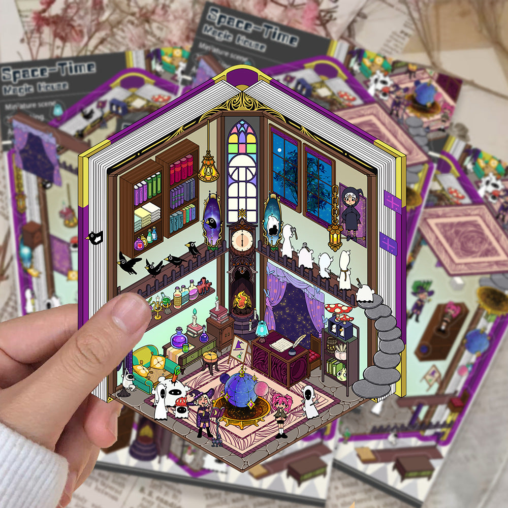 Time & Space Magic House scene stickers (1 White Card & 2 PET stickers)