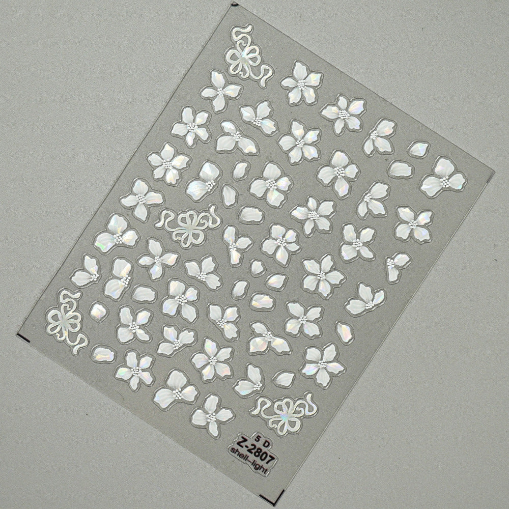 M290- Flowers Embossed Mini sticker 1 Pcs