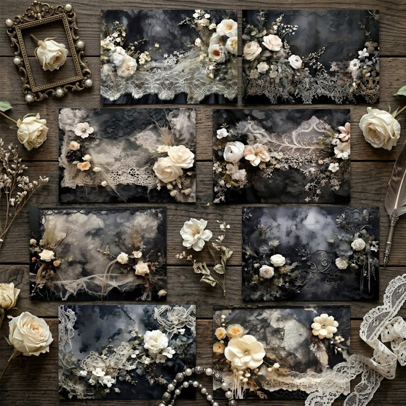 Dark Lace White Camellia paper size