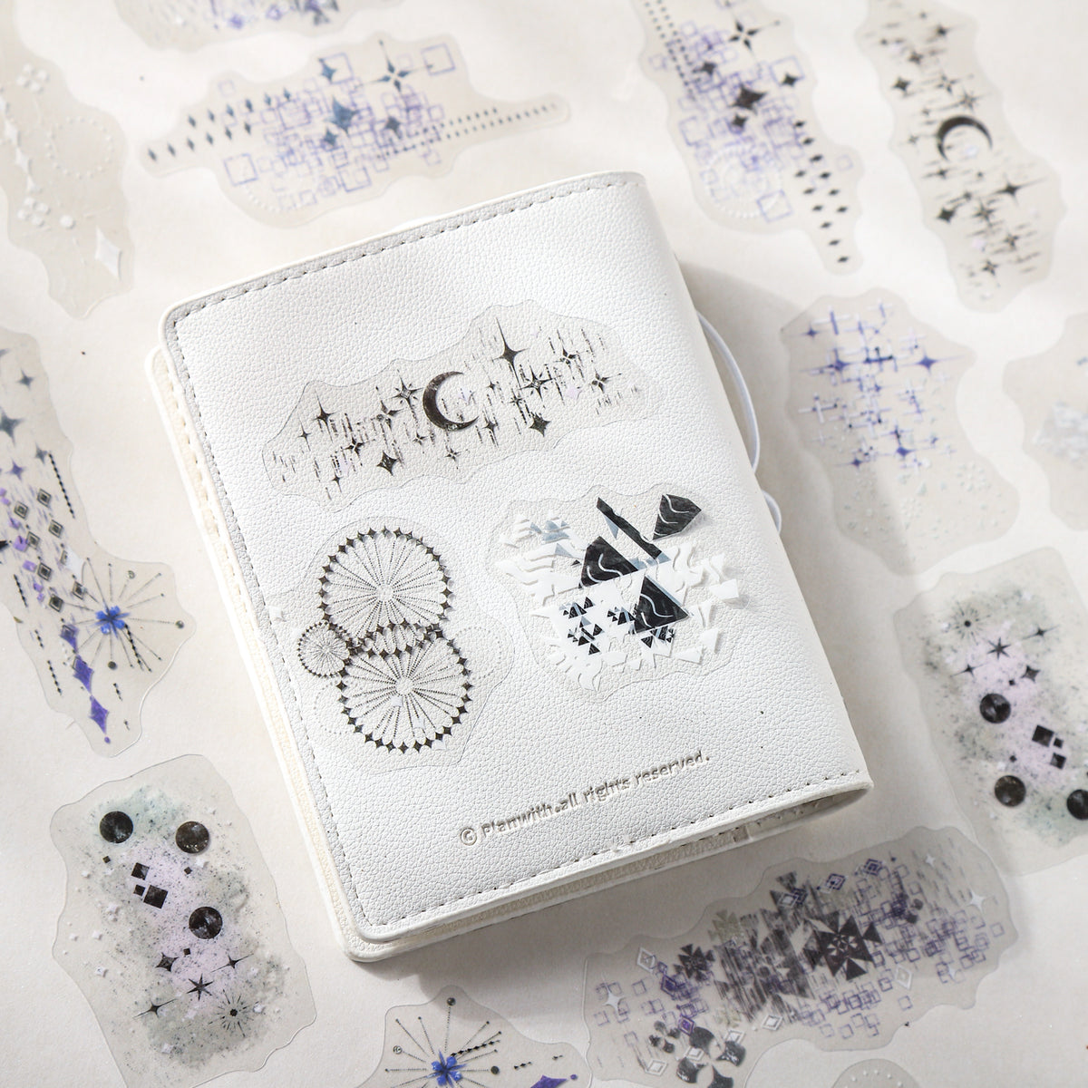 Silver moon stickers