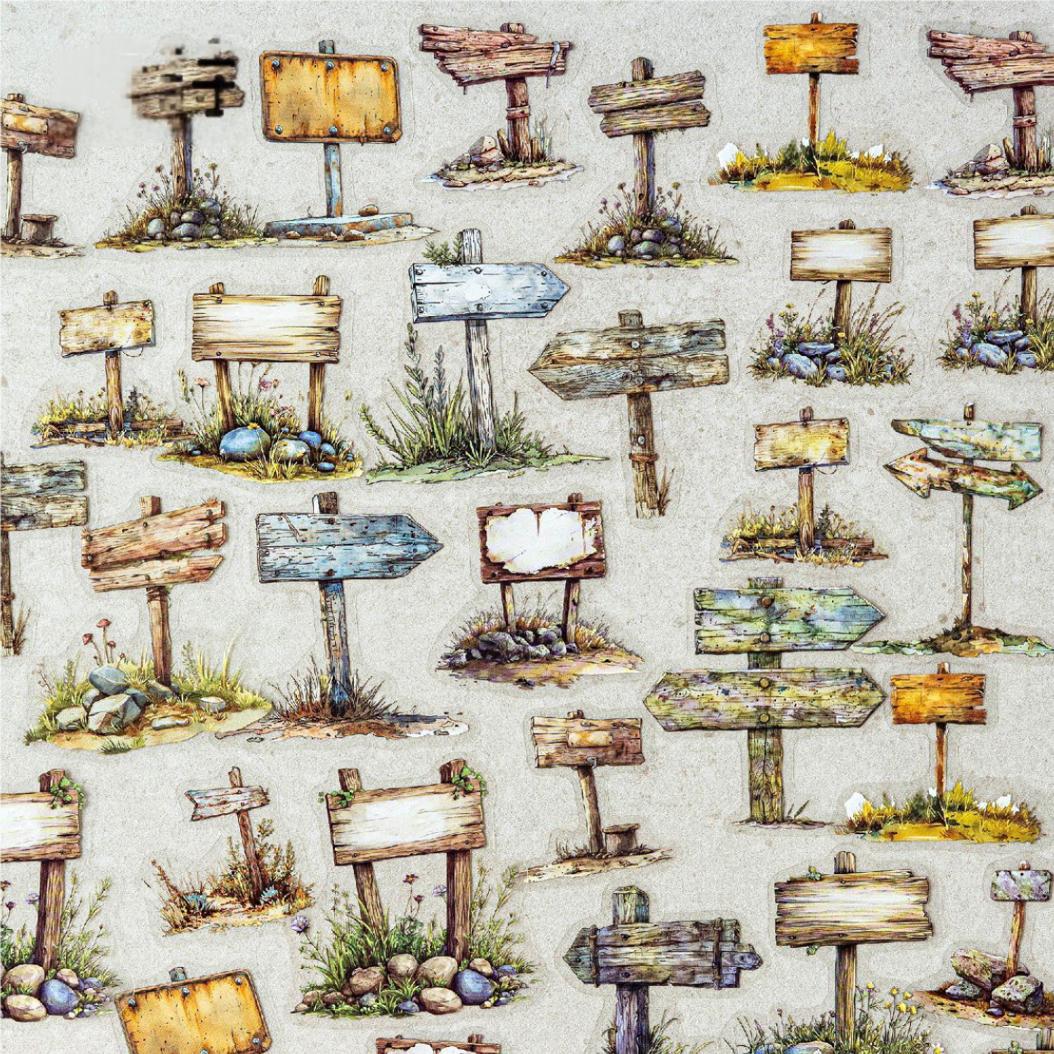 0531 Street signs PET Sticker -40Pcs each pack