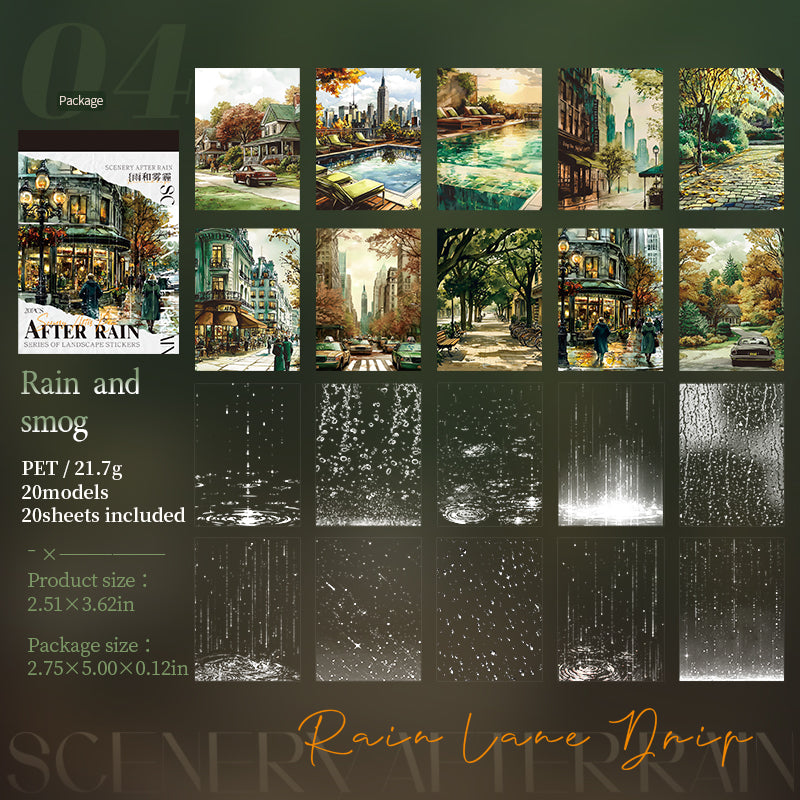 After the rain PET Sticker Book -20Pcs each pack