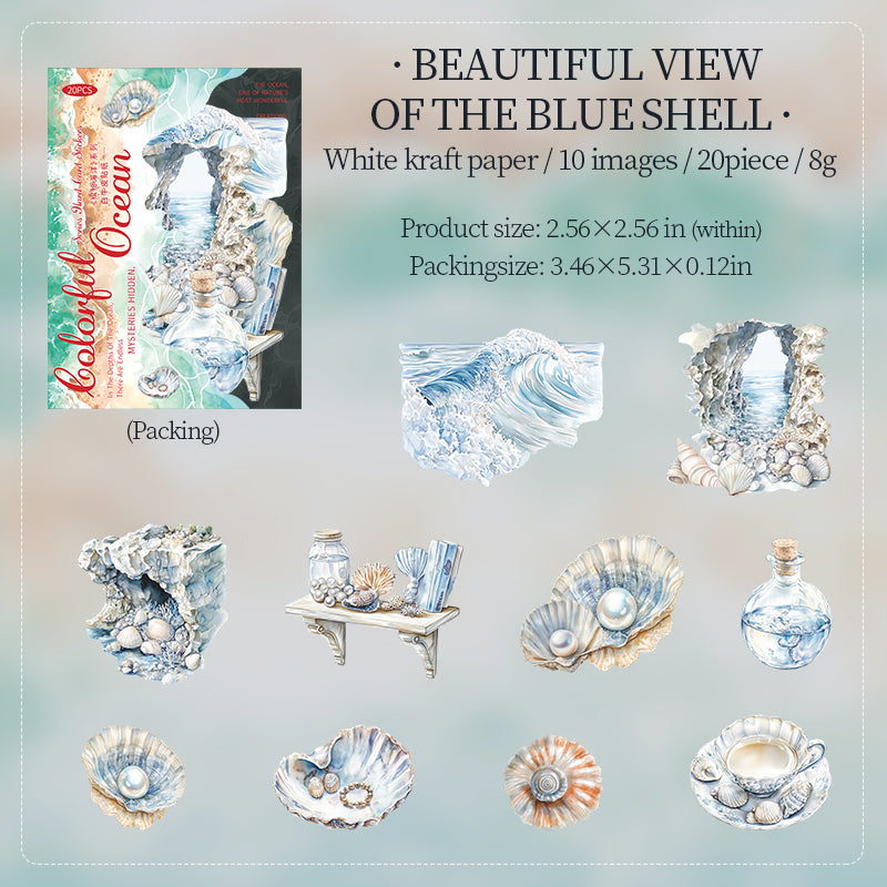 Colorful ocean Solid sticker -20Pcs each pack