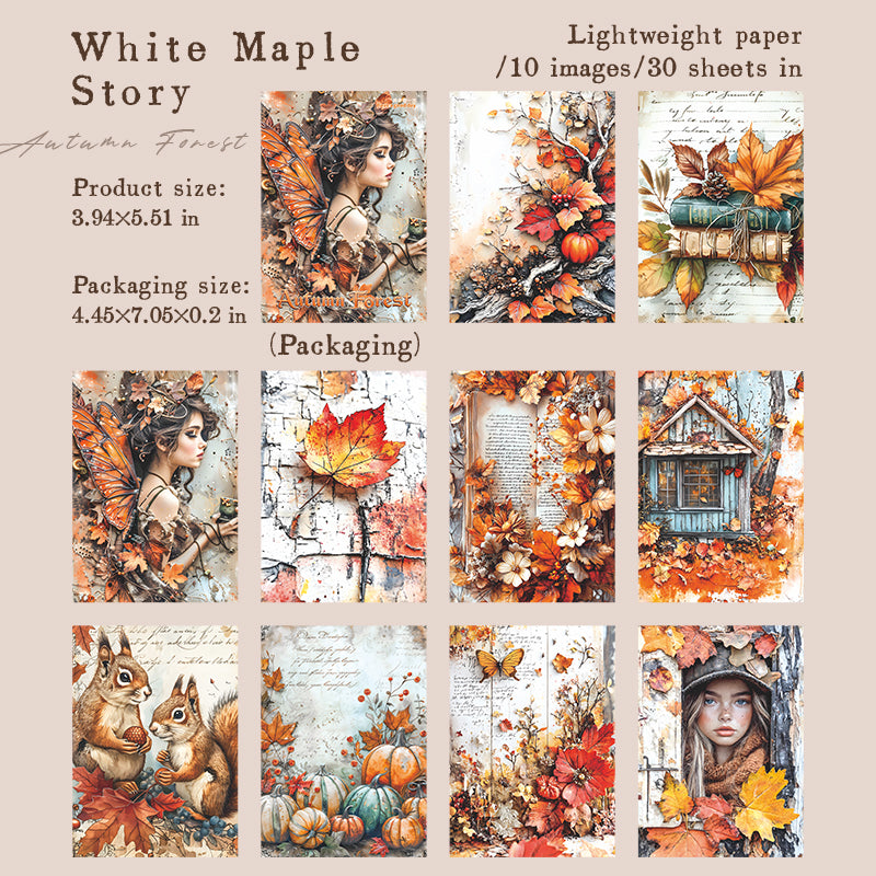 0916 Autumn Forest paper -30Pcs each pack