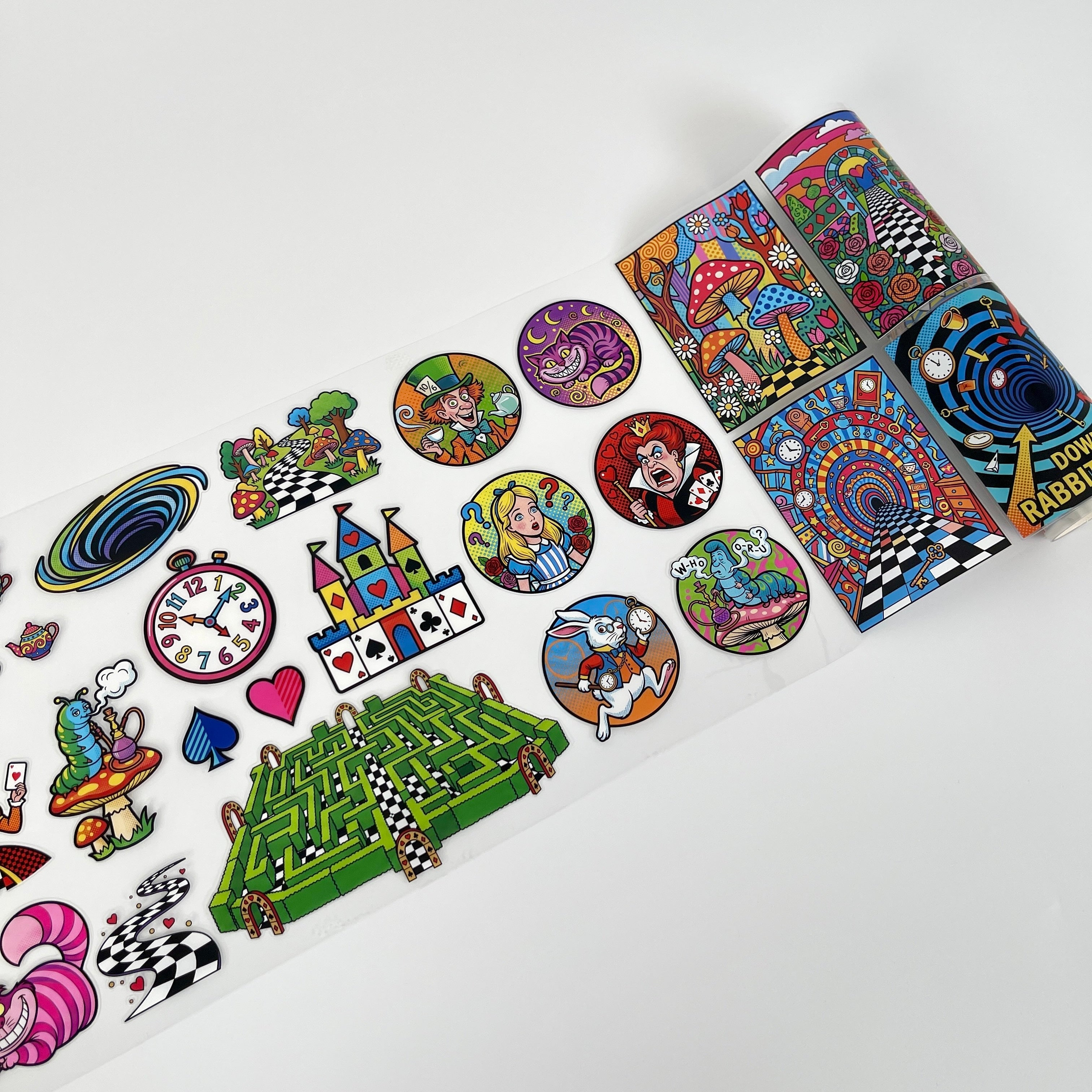 Goodiesforsoul Pop Art Wonderland Pre cut PET Tape (20cm x 2m) Alice in wonderland