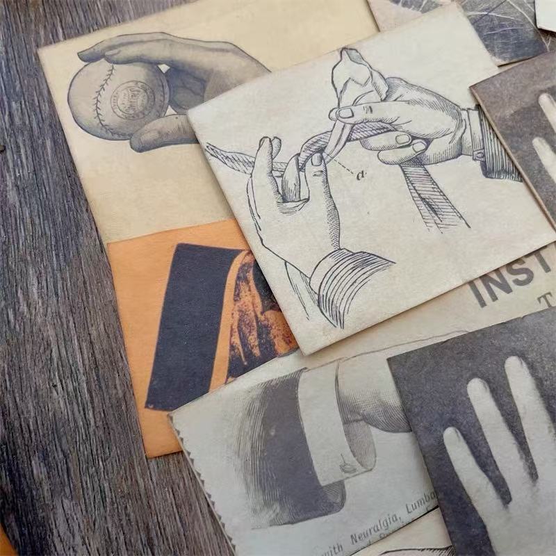 Vintage Gesture Poses Hand-Dyed Paper -16Pcs each pack