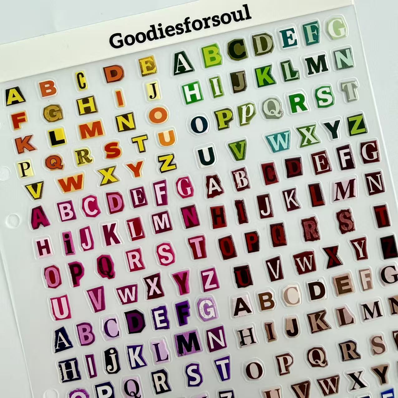 3D Colorful Upper & Lowercase Letters PET Sticker 1 Pcs