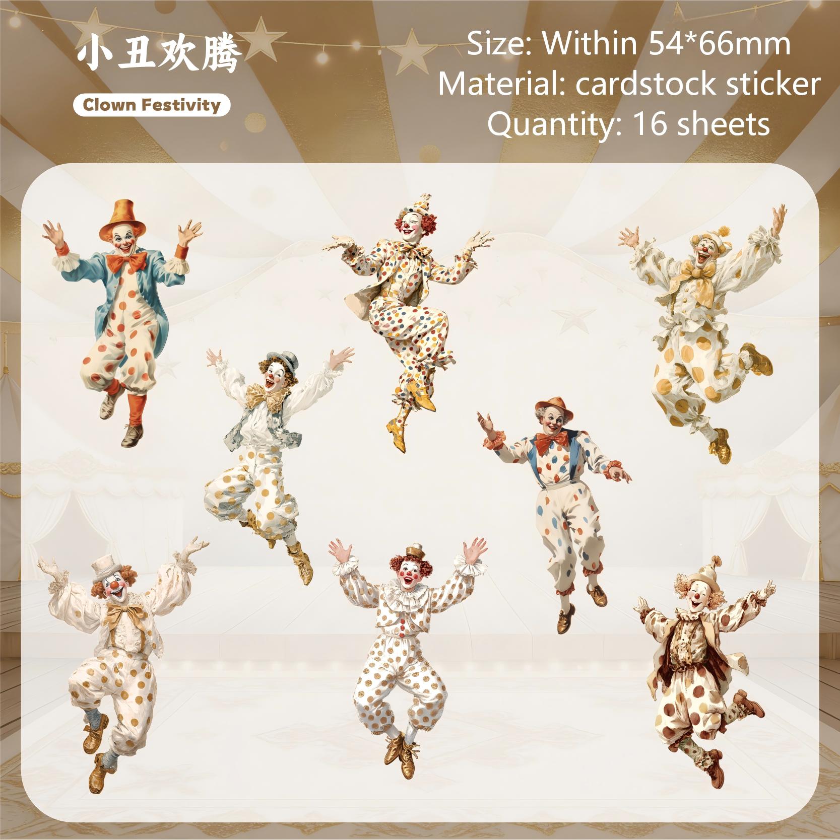 Circus card stocksticker -16Pcs each pack