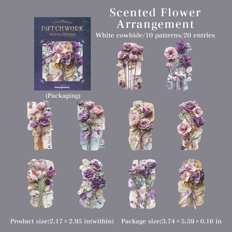 The Art of Vintage Patchwork Solid Sticker -20Pcs each pack