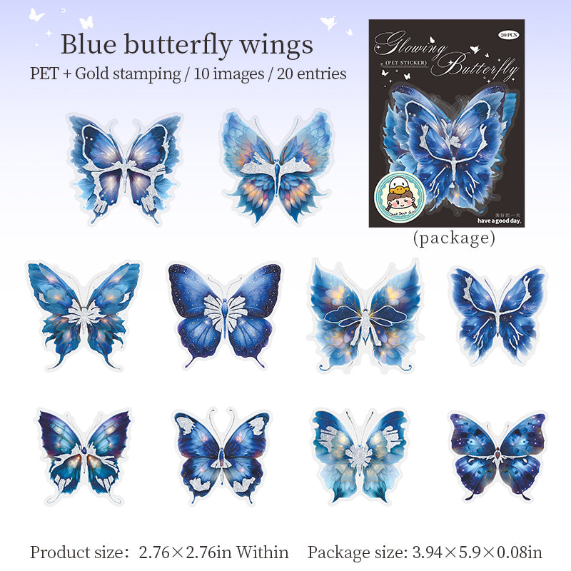 Butterfly PET Sticker -20Pcs each pack