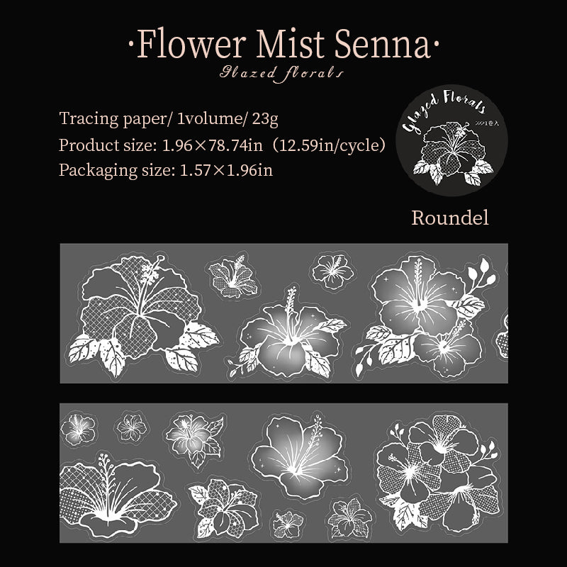 Glazed Floral Vellum paper Tape (5cm x 2m)