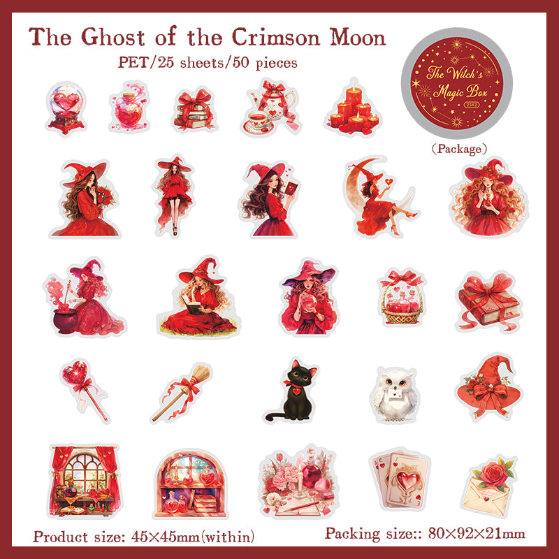 0409 The Witch's Magic Box Series PET Sticker -50Pcs each pack