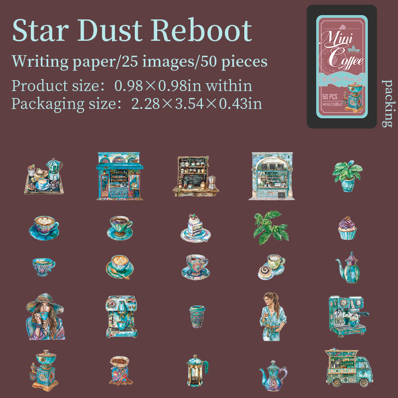 Mini coffee Sticker -50Pcs each pack