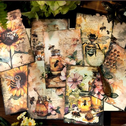 0625 Vintage Flowers Solid paper -30Pcs each pack