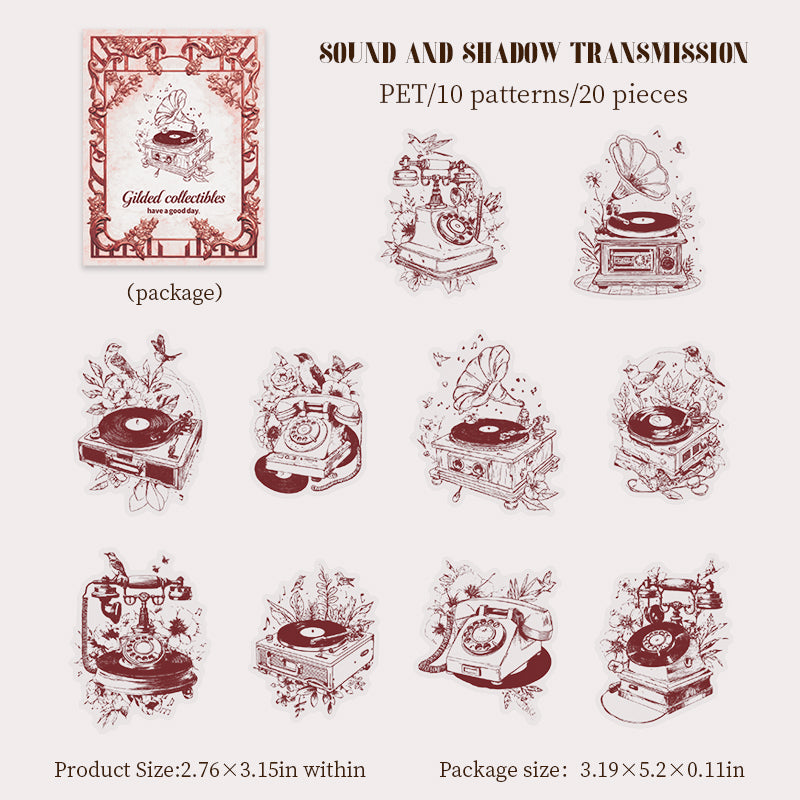 Vintage PET sticker -20Pcs each pack