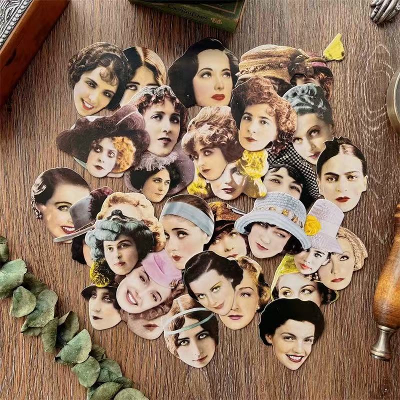 Vintage European & American Girls Cardstock -32Pcs each pack
