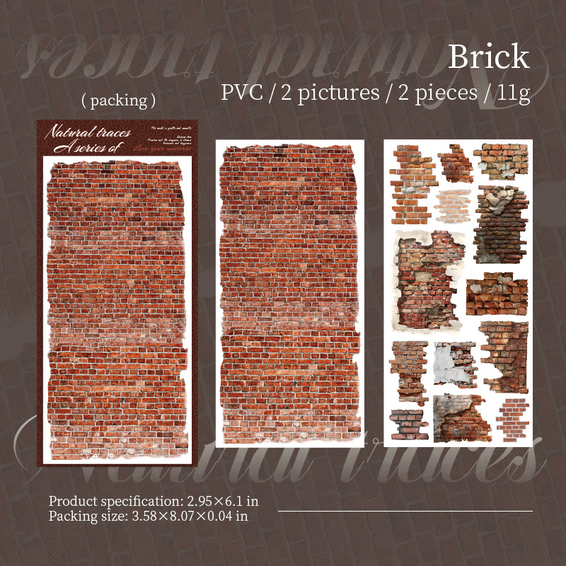 Natural traces transfer, rub on sticker-2Pcs each pack