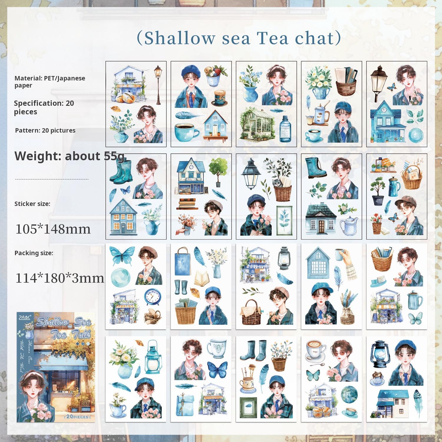 0726 Character PET & Washi pre-cut Sticker Book -20Pcs each pack